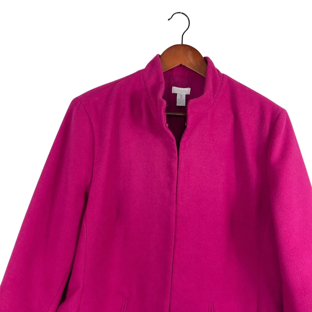 Chico's Pink Hidden Hook Blazer Jacket Womens Academia Old Money Twee Size 3 XL - Picture 4 of 16